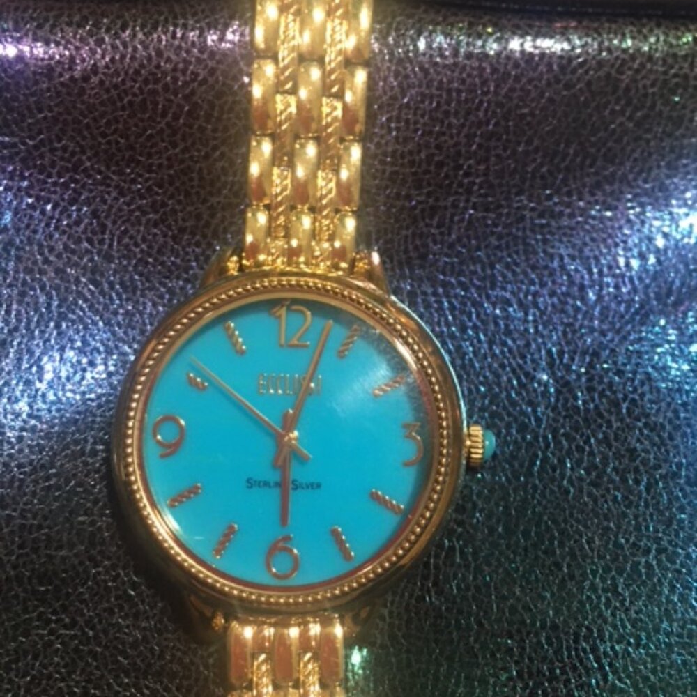 Ecclissi Sleeping Beauty Turquoise Sterling Silver Watch